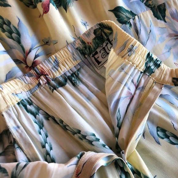 Faith Women's Skirt Full Length Floral With Ruffled Hem Yellow Green Size S - Picture 11 of 16